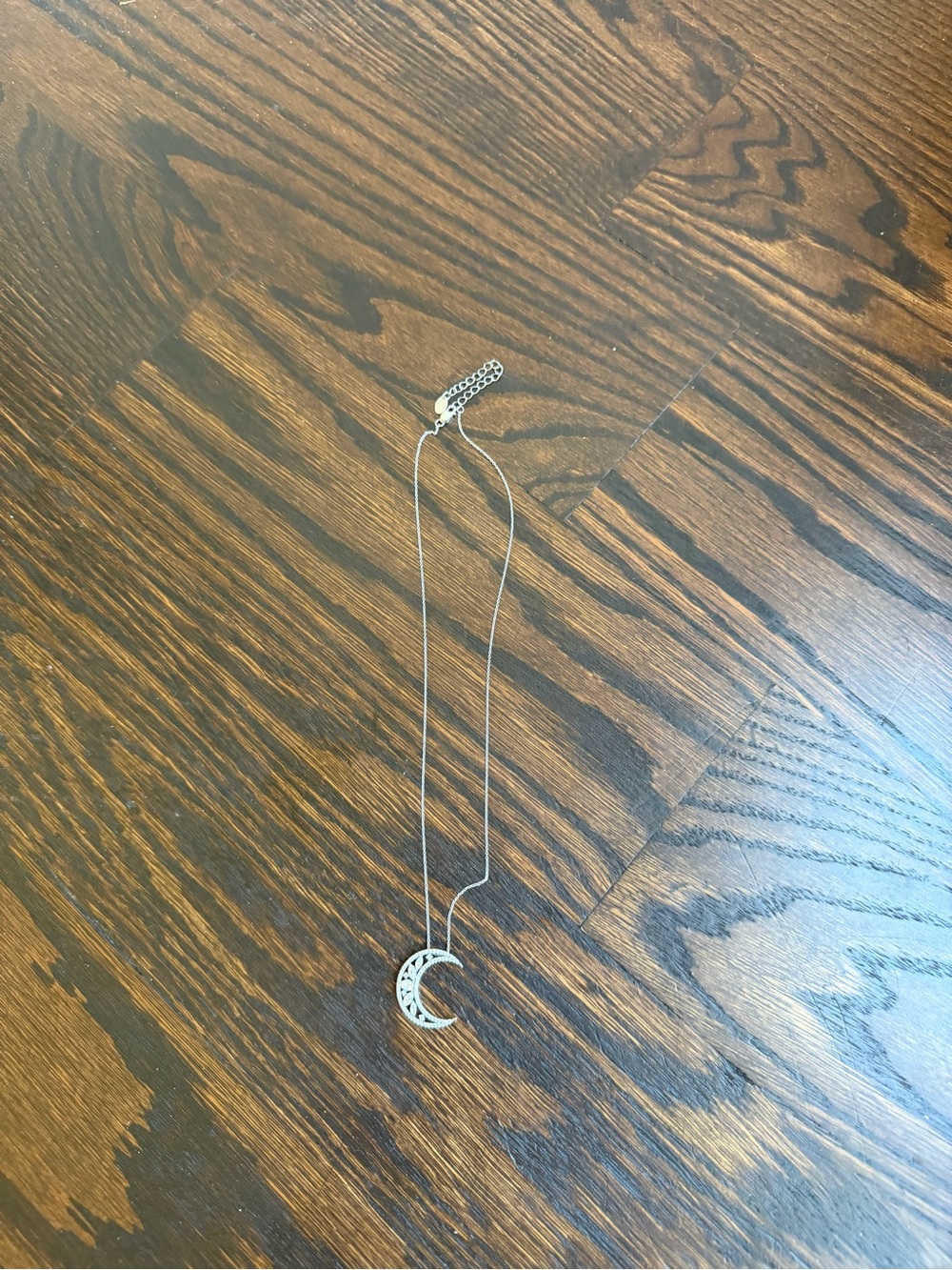 Sterling Silver Crescent Moon Pendant Necklace